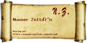 Nusser Zoltán névjegykártya